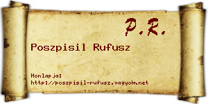Poszpisil Rufusz névjegykártya